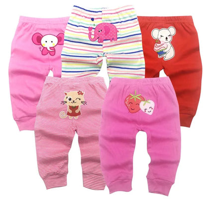 5PCS Unisex Baby Pants – Soft Cotton Knitted Harem Trousers for Boys & Girls, Lightweight Spring Summer Toddler Leggings & Infant Clothing