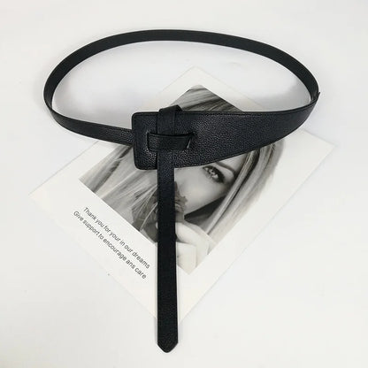 Women's Designer-Style Knot Waist Belt – Soft PU Leather Wide Cummerbund for Coats, Dresses & Fashion Outfits, Elegant Waistband Accessory
