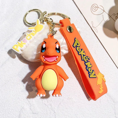 Pokémon Keychain – Pikachu Anime Action Figure Kawaii Cartoon Keyring (Charmander, Psyduck Doll) Car & Bag Pendant Gift