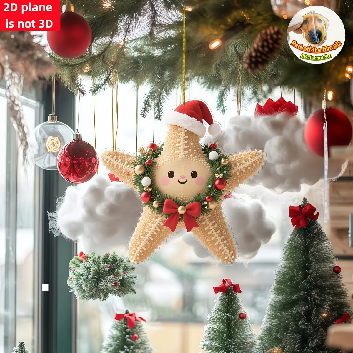 Christmas Animal Series 2D Acrylic Hanging Ornaments – Flat Xmas Tree Decorations for Party, Home, Backpack & Keychain Accessories