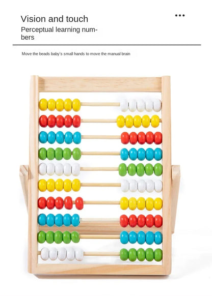 Classic Wooden Counting Toy – 100 Beads Montessori Abacus, Preschool Math Learning Toy, Number Arithmetic Practice Board, Early Education Gift for Toddlers