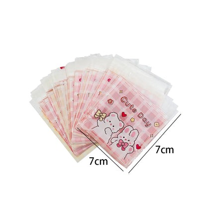 100/200PCS Cute Bear Self-Adhesive Treat Bags for Cookies, Candy, Biscuits, Snacks, Wedding Favors & Gift Packaging