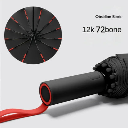 Paraguas Automático Cortavientos de 72 Huesos – Paraguas Grande Plegable para Lluvia con Protección UV para Hombres y Mujeres, Paraguas Impermeable de Alta Resistencia para Exteriores