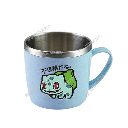 Pokémon Stainless Steel Mug – Pikachu, Snorlax & Eevee Cartoon Drink Cup
