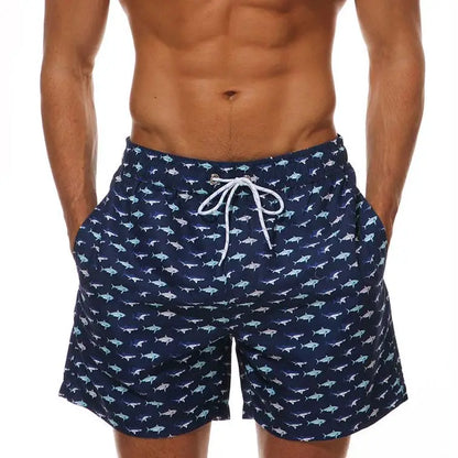 DATIFER Men's Beach Print Swim Shorts – Quick-Dry Surf, Swim & Workout Trunks with Pockets for Summer