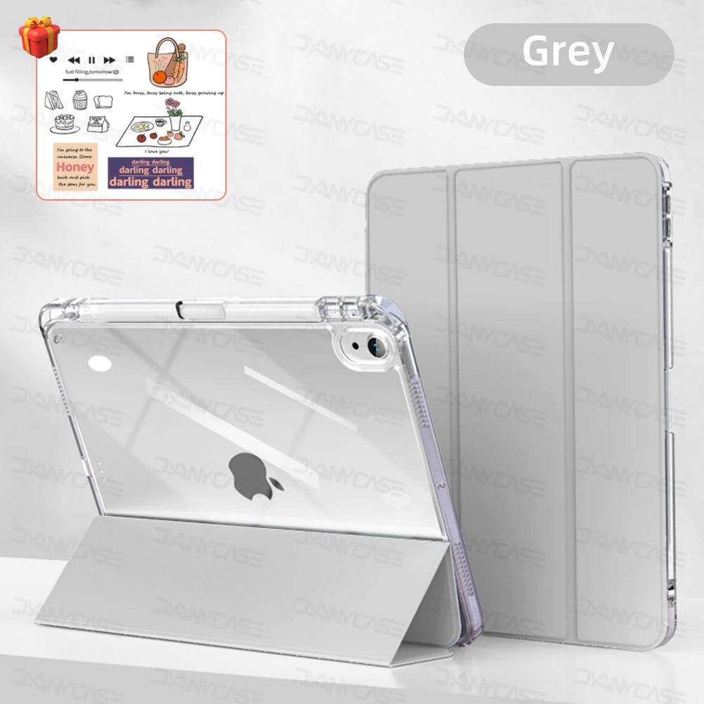 Étui pour iPad avec porte-crayon pour iPad Air 6/5, iPad Pro 11/12.9/13, iPad 10e génération, 10.2, 9.7 et iPad Mini 7/6 – Étui intelligent de protection