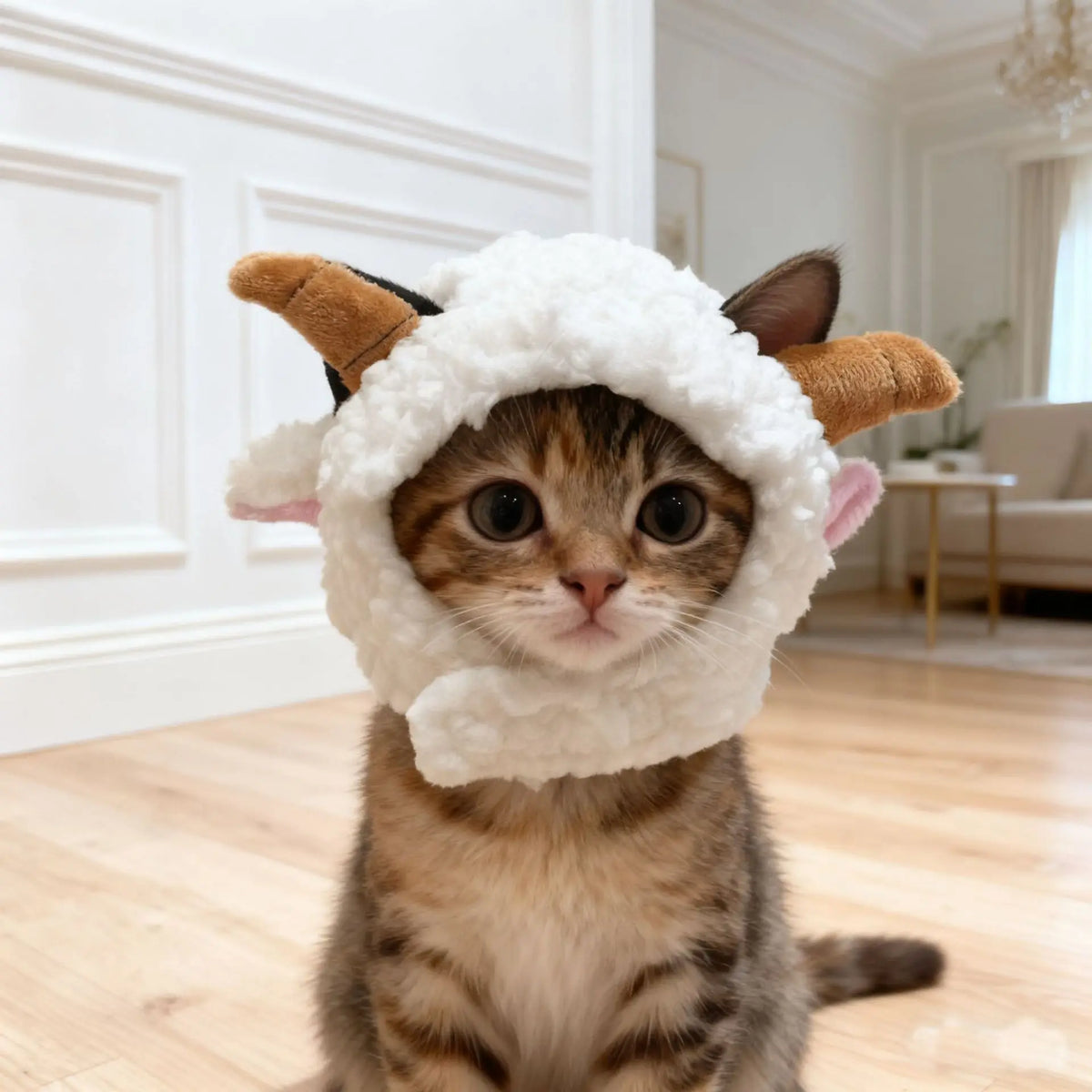 Funny Bear Cat Hat – Plush Winter Pet Head Cover for Cats & Small Dogs, Cute Warm Cosplay Costume & Dress-Up Headwear
