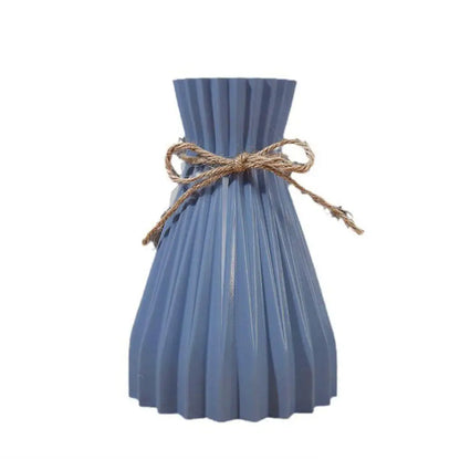 Creative Origami Style Plastic Flower Vase – Modern European Pleated Folding Decorative Vase for Fresh & Dried Flowers