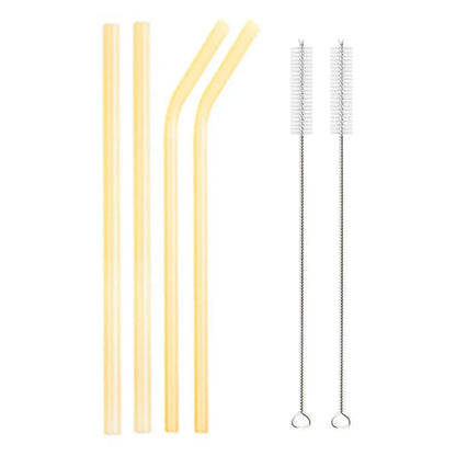 8.5 Inch Reusable Glass Straws Set, 8mm Multi-Color Drinking Straws, Eco-Friendly Glass Straws for Smoothies, Milkshakes, Cocktails and Cold Drinks