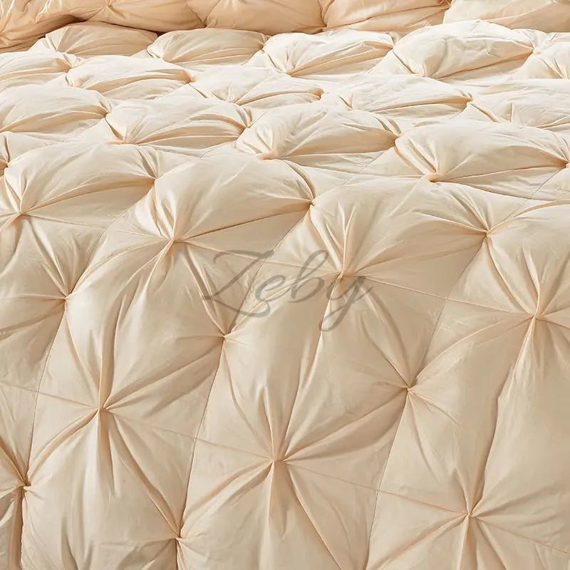 Edredón de lujo 100% plumón de ganso blanco – Duvet ligero y cálido de invierno con diseño plisado