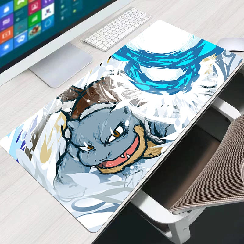 Tapis de souris gaming Bulbizarre | Tapis de souris étendu d'inspiration Pokémon pour clavier et bureau de gamer