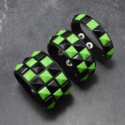 3-Piece Leather Bracelet Set – Wide Rivet Studded Wristbands for Men & Women | Vintage Punk Fashion Jewelry Gift