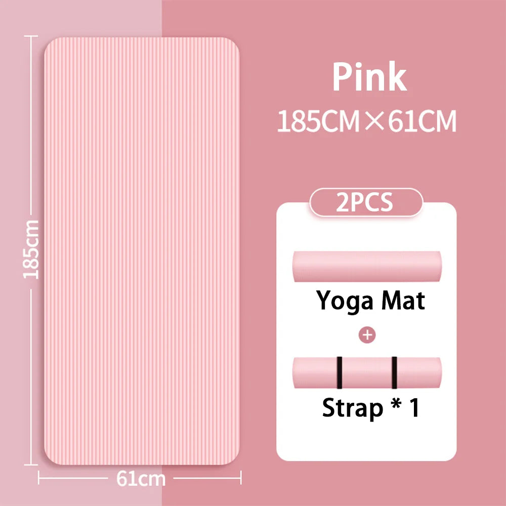 Colchoneta de Yoga NBR de 8MM – Colchoneta de Ejercicio Gruesa Antideslizante para Principiantes, Yoga en Casa, Baile, Entrenamientos de Fitness y Equipos de Entrenamiento de Suelo