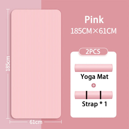 Colchoneta de Yoga NBR de 8MM – Colchoneta de Ejercicio Gruesa Antideslizante para Principiantes, Yoga en Casa, Baile, Entrenamientos de Fitness y Equipos de Entrenamiento de Suelo