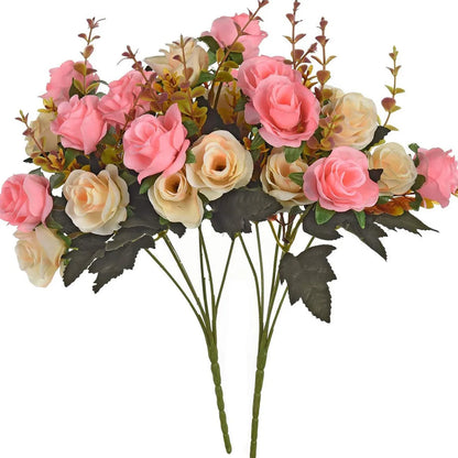 Flores de Rosas de Seda Artificial – Decoración de Ramos de Boda, Guirnaldas Florales DIY y Decoración de Pared, Arreglos para Festivales en el Hogar, Accesorios de Fotografía y Suministros para Manualidades de Scrapbooking