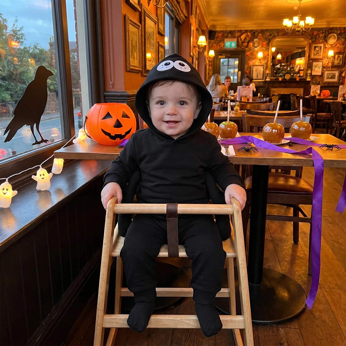 Toddler Baby Boys Halloween Outfit Set, Spider Print Long Sleeve Hoodie Sweatshirt and Elastic Waist Pants, 2-Piece Casual Costume Set for Kids