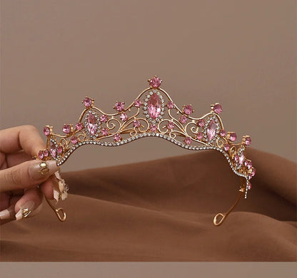 Vintage Baroque Crystal Queen Crown Tiara for Women – Rhinestone Bridal Wedding & Prom Hair Accessory