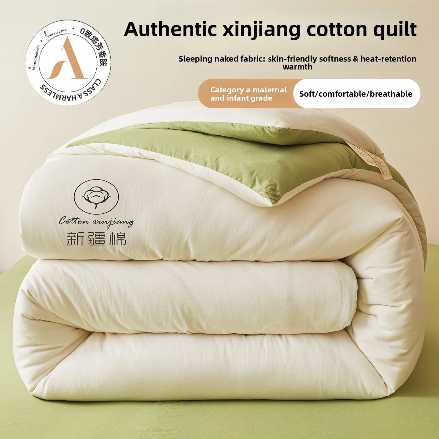 100% Cotton Filled Comforter – Soft Lightweight Warm Winter Quilt for Autumn & Cold Weather Bedding