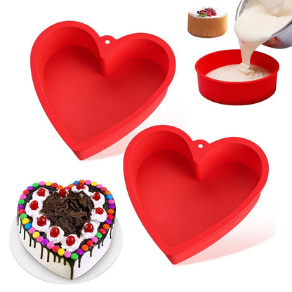 Silicone Heart-Shaped Cake Pan – Non-Stick Reusable Baking Mold for Cakes, Toast, Pastries & Desserts, Flexible Kitchen Bakeware Tool