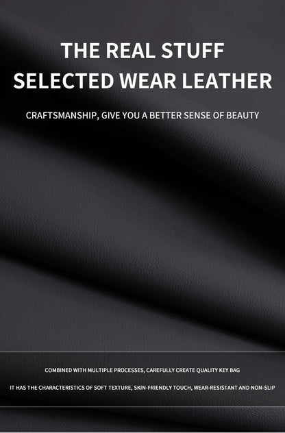 Funda protectora de cuero genuino para llave de coche LEAPMOTOR B01, C10, C11 y C16 – Kit prémium de protección de mando a distancia y tarjeta llave