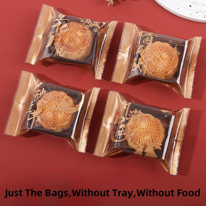 LBSISI Life 100 bolsas para galletas de luna – Bolsas de plástico transparentes para empaques de regalo caseros para festivales, galletas y crujientes de yema de huevo