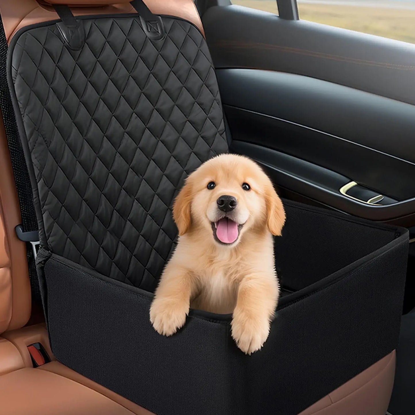Siège rehausseur de voiture pour chien pour siège avant avec poches de rangement Siège de voyage pour animaux de compagnie pour chiens de petite et moyenne taille