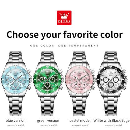 OLEVS Women’s Luxury Quartz Watch – Elegant Zircon-Style Dial, Luminous Display, Date Function & Waterproof Design, Gift for Her