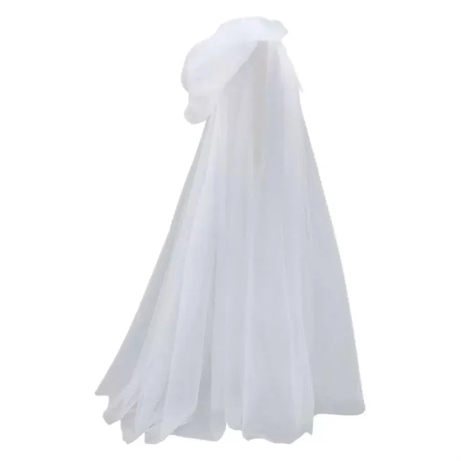 Ghost Witch Cosplay Costume with Hooded Cloak – Death God Net Long Dress Full Set for Halloween, Stage Performance & Party Outfit