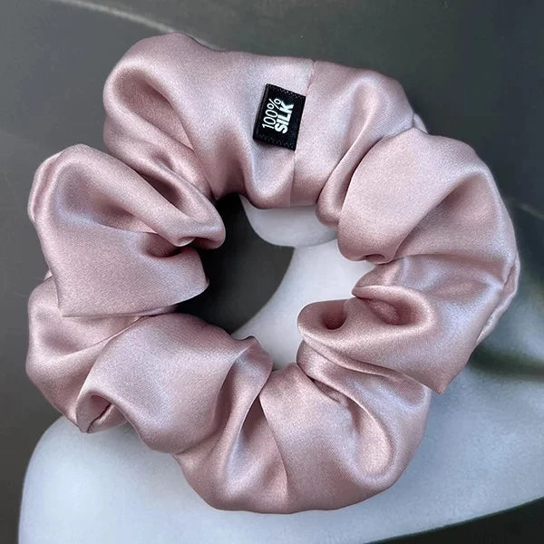 Goma para el pelo 100% seda Mulberry – 19 Momme, elástico grande para mujeres y niñas | Accesorio de lujo de seda para coleta