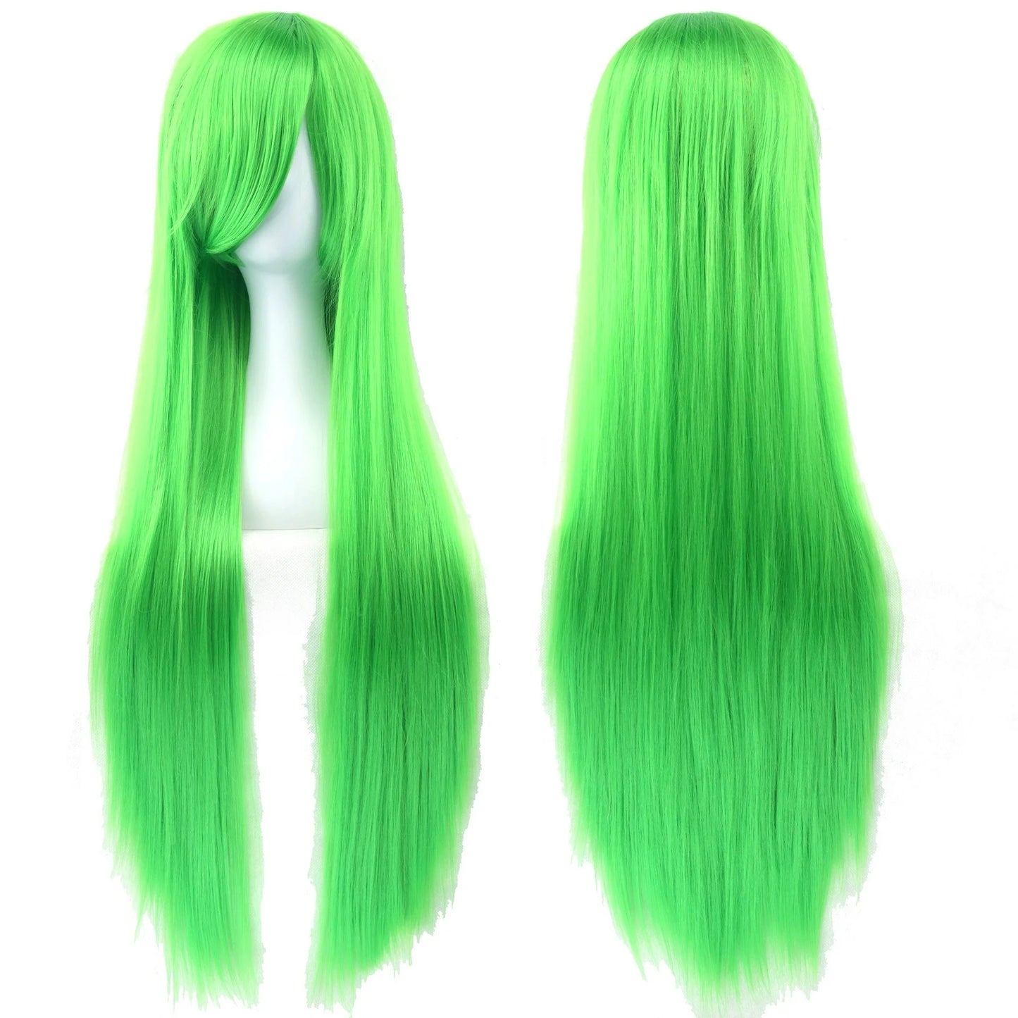 80cm Long Straight Multicolor Heat-Resistant Synthetic Cosplay Wig – Anime Halloween Party Costume Hairpiece