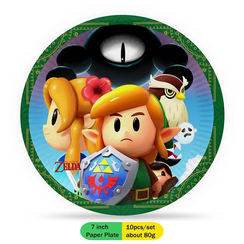 The Legend of Zelda Party Decorations Set – Disposable Tableware Birthday Party Supplies for Kids, Boys, Baby Shower & Gift Toys