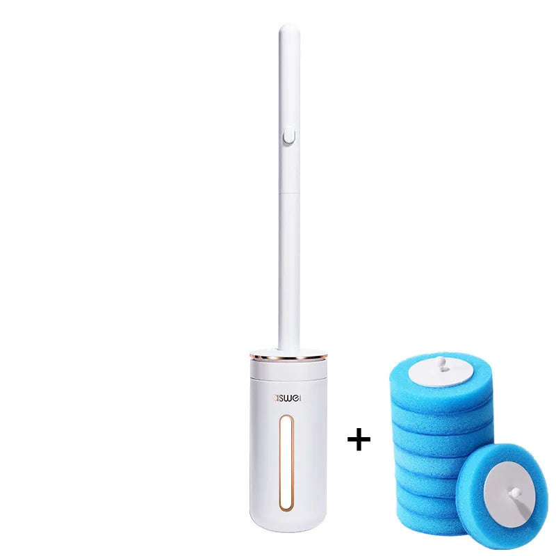 Wall Mounted Disposable Toilet Brush – Replaceable Toilet Cleaning Brush Set, Hygienic WC Scrubber Tool with Bathroom Storage Holder, Modern Bathroom Cleaning Accessory