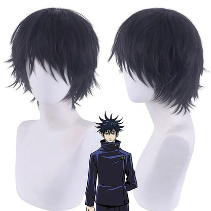 Synthetic Anime Cosplay Wig – Black Spiky Style Inspired by Classic Heroes (Party & Game Costume Hairpiece)