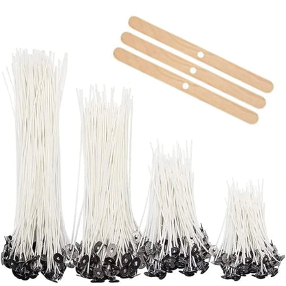 Kit para hacer mechas de vela de 53 piezas – Mechas de algodón encerado con soportes, juego de mechas de cera de soja sin humo para hacer velas, suministros de manualidades y decoración del hogar hecha a mano