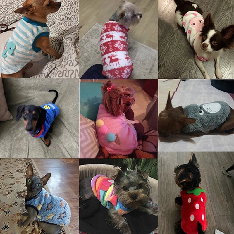 Cute Winter Dog Vest – Warm Soft Flannel Puppy Puffer Jacket for Small Dogs & Cats, Cozy Pet Sweater Clothing in XXS