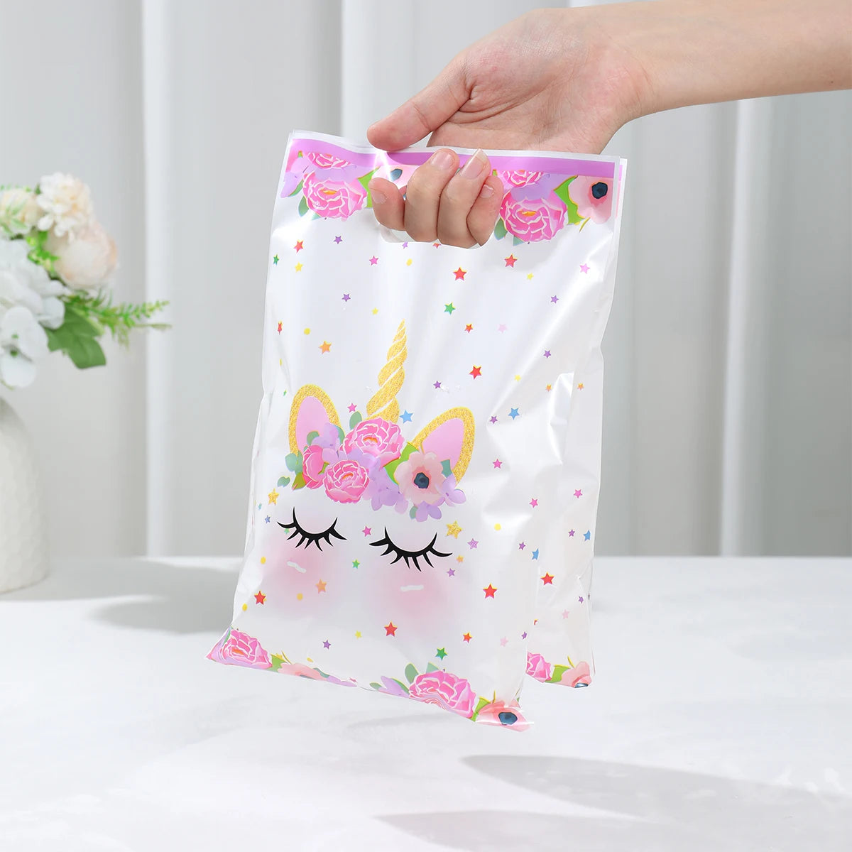 10/25/50 unidades Bolsas de Regalo de Unicornio para Dulces – Lindas Bolsas de Mano para Recuerdos de Fiesta, Decoraciones de Cumpleaños, Baby Showers, Regalos para Niños y Artículos de Celebración