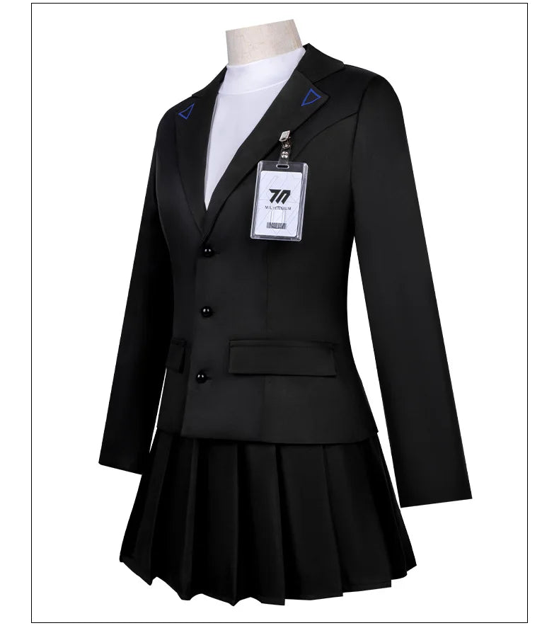 Blue Cosplay Costume Women's JK School Uniform Set – Jacket, Skirt & ID Card