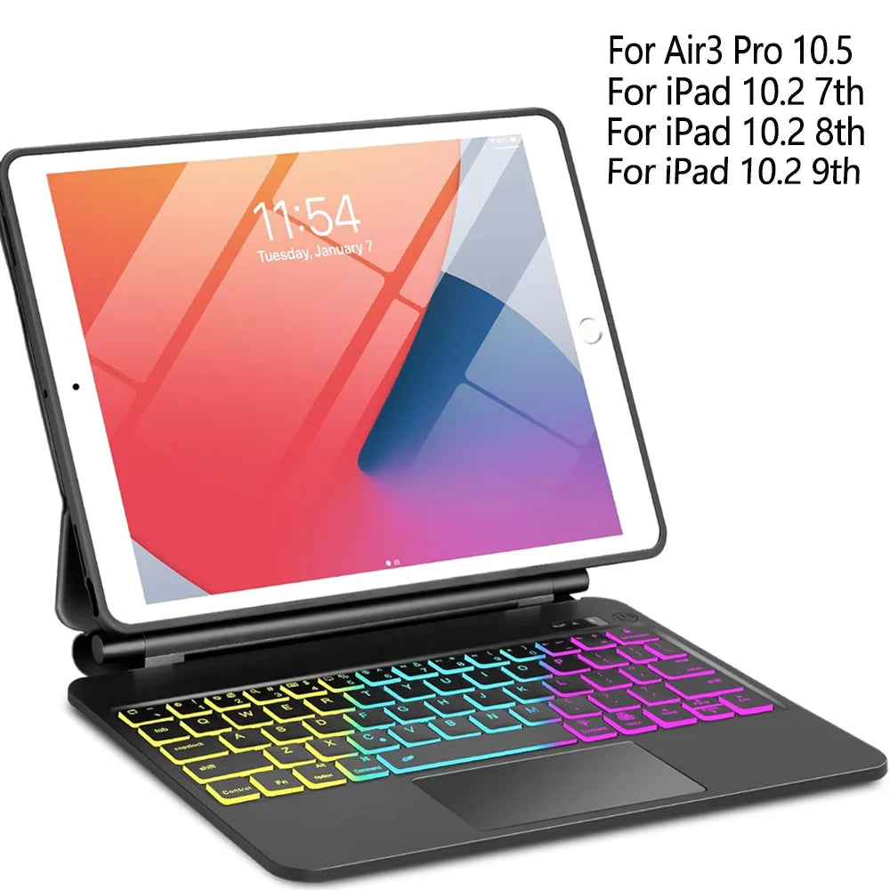 Funda Magic Keyboard para iPad 10.2 (9.ª/8.ª/7.ª generación), iPad Air 3 y iPad Pro 10.5 – Cubierta folio magnética con teclado retroiluminado y soporte flotante