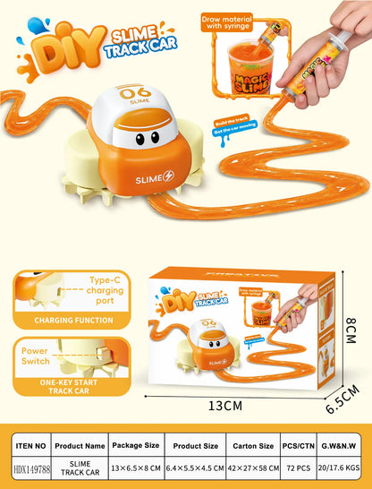 DIY Slime Track Car Set – Electric Toy Car with Draw-Your-Own Track, Non-Toxic Slime Paste & Creative Stress Relief Fun