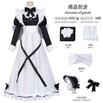 Death Game Maid Cosplay Costume – Ghost Maid Aoi Outfit | Anime Lolita-Style Dress with Hat Set (Women)