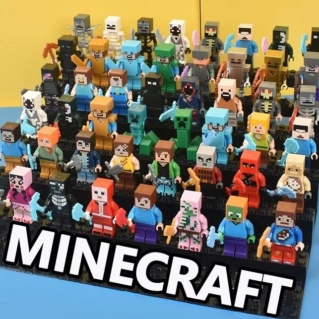 Lot de 8 mini-blocs de construction inspirés de Minecraft – Creeper, Ender Dragon, Steve, Squelette et Cheval, jouets de construction à faire soi-même, blocs de construction créatifs à collectionner pour enfants