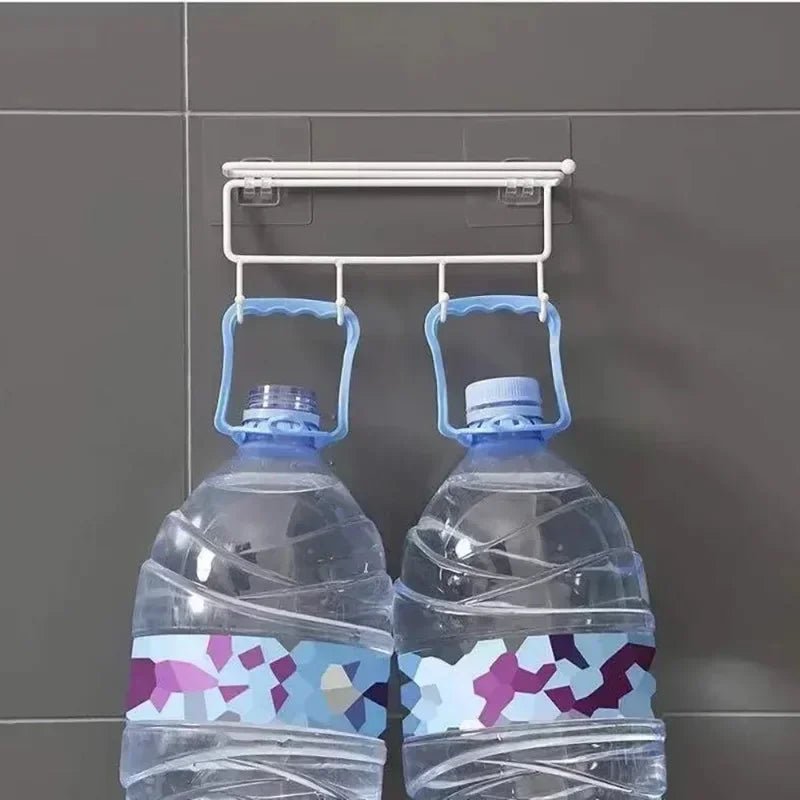 Adhesive Wall Shelf Hook Rack – Waterproof Strong Stick-On Storage Organizer for Bathroom & Kitchen