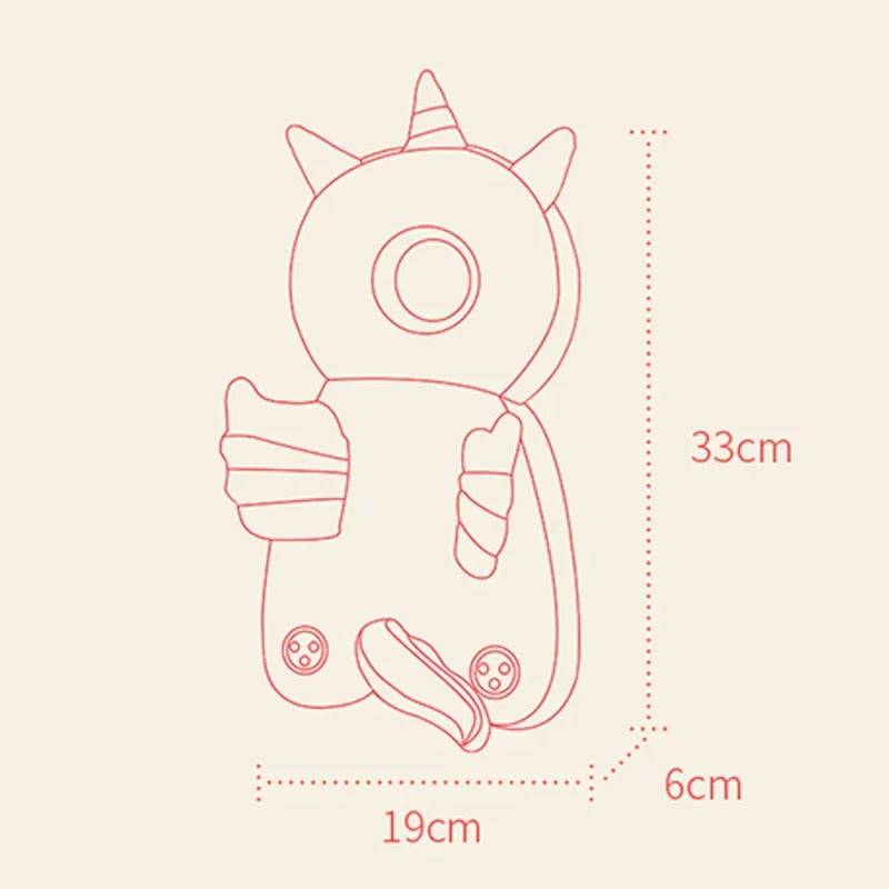 Mochila protectora de cabeza para bebé – Cojín de seguridad de abeja ángel para 1-3 años, almohada protectora anticaída