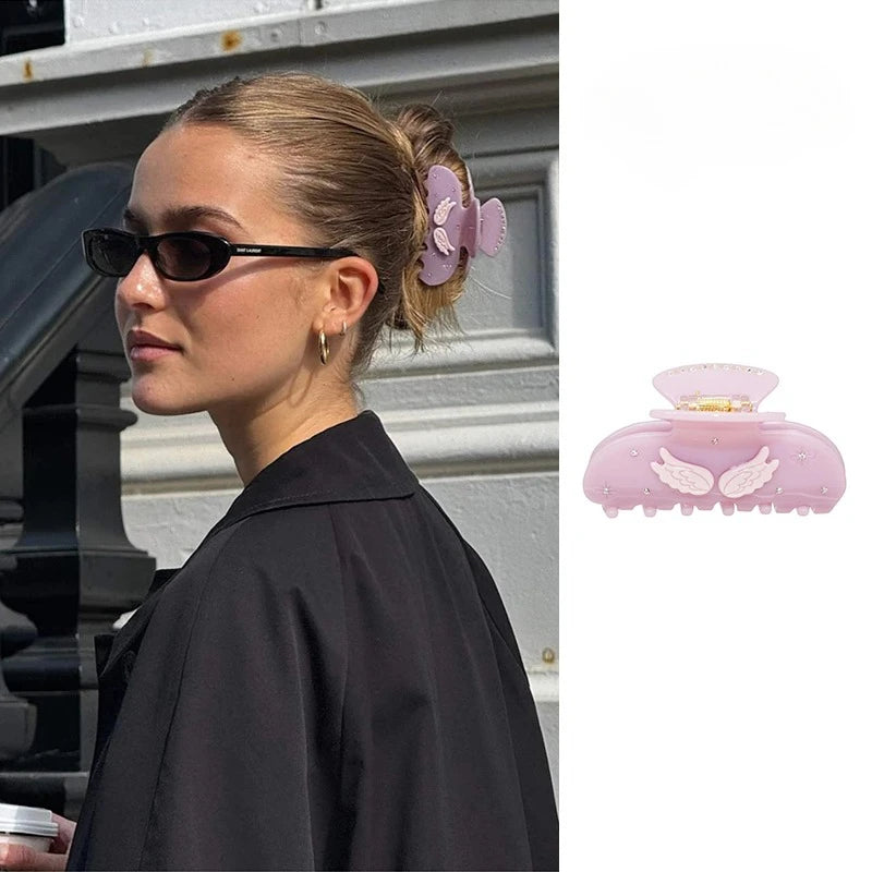 Pinzas para el pelo de cereza bonitas – Pinzas para el pelo de acetato con diamantes de imitación de frutas, flores y mariposas para mujeres y niñas | Accesorios para el pelo de moda Kawaii