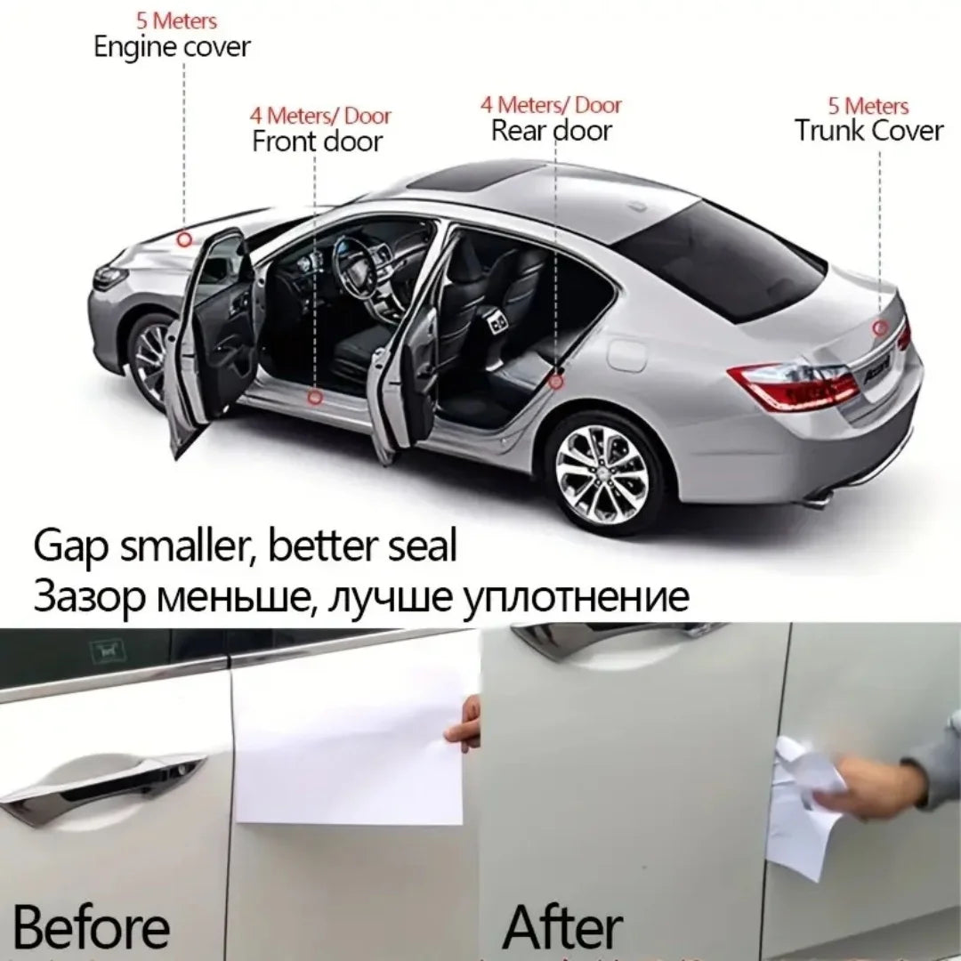 SEAMETAL Burlete para Puertas de Coche en Forma de B – Tira de Sellado Universal de Goma Insonorizante e Impermeable para Puertas, Ventanas y Maletero de Coche (4M–25M)