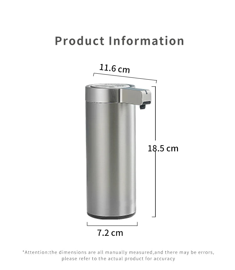 270ml Automatic Touchless Soap Dispenser – Smart Infrared Sensor Liquid Soap Dispenser with 304 Stainless Steel for Kitchen & Bathroom