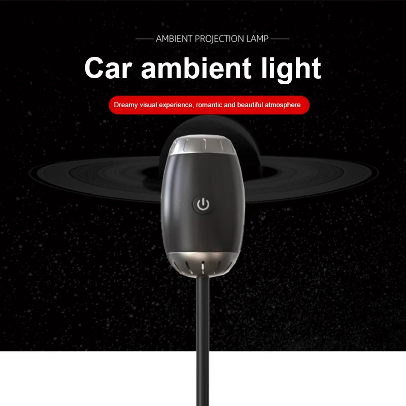 Lámpara proyector USB LED de cielo estrellado y galaxia – Luz nocturna de Saturno para coche, habitación y decoración de techo