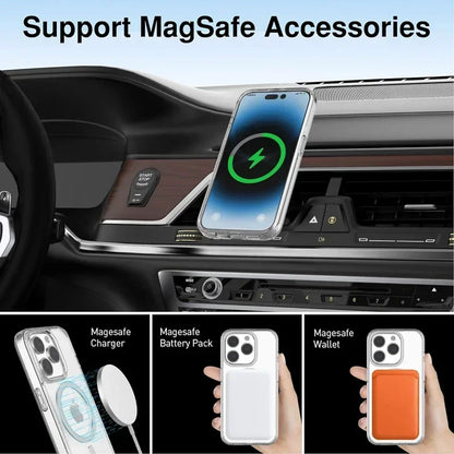 Funda magnética transparente para iPhone 17 Air, 16, 15, 14, 13, 12, 11 Pro Max, Mini, XS y XR – Cubierta protectora de silicona transparente compatible con MagSafe