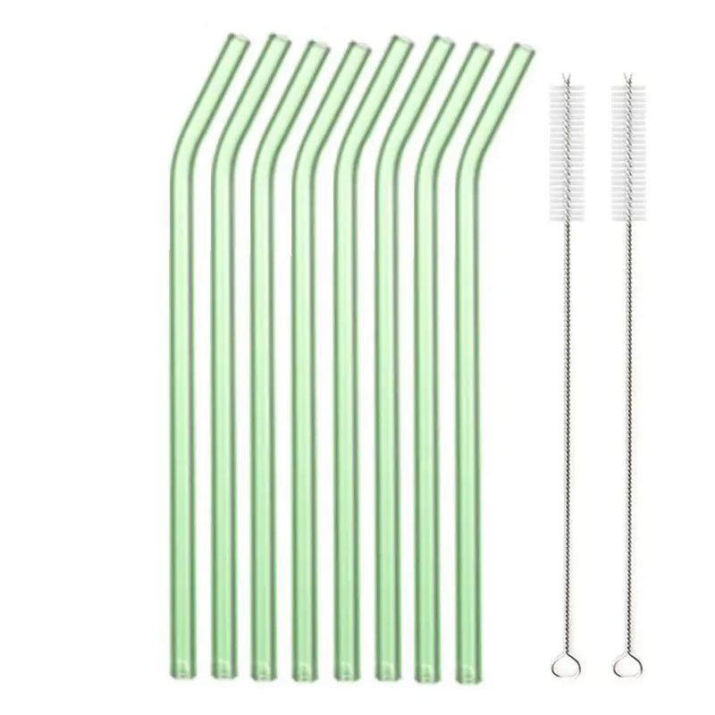 8.5 Inch Reusable Glass Straws Set, 8mm Multi-Color Drinking Straws, Eco-Friendly Glass Straws for Smoothies, Milkshakes, Cocktails and Cold Drinks
