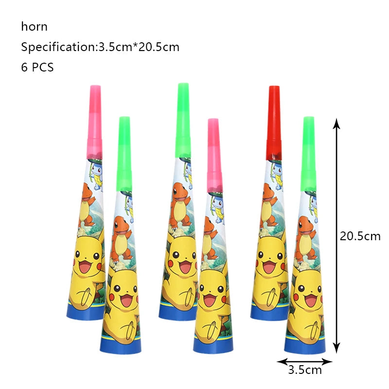 Pokémon Birthday Party Decorations – Lightning Pikachu Balloon Set with Disposable Tableware, Banner, Backdrop & Plates for Kids Events
